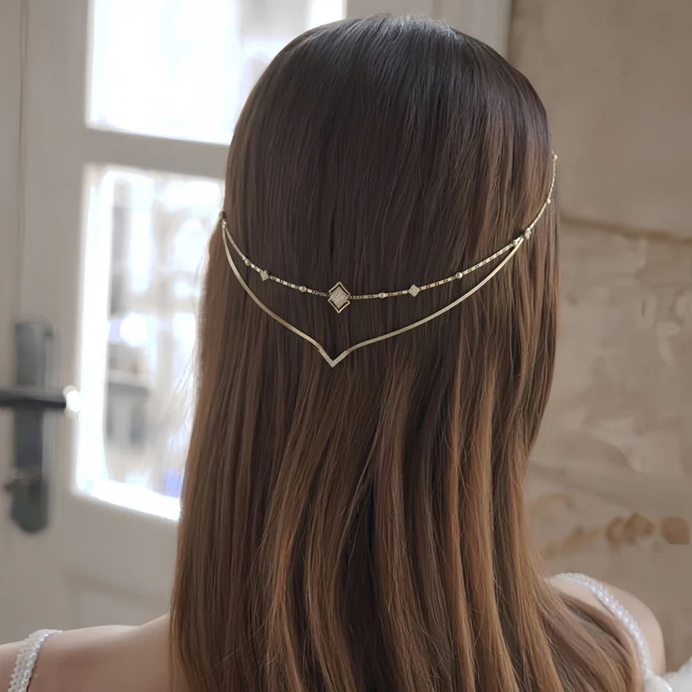 Women Accessories India - Charm Rhinestone V Saç Zinciri Kafa