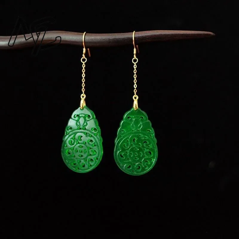 Women Accessories For Hand - 925 gümüş doğal yeşil yeşim oyuk