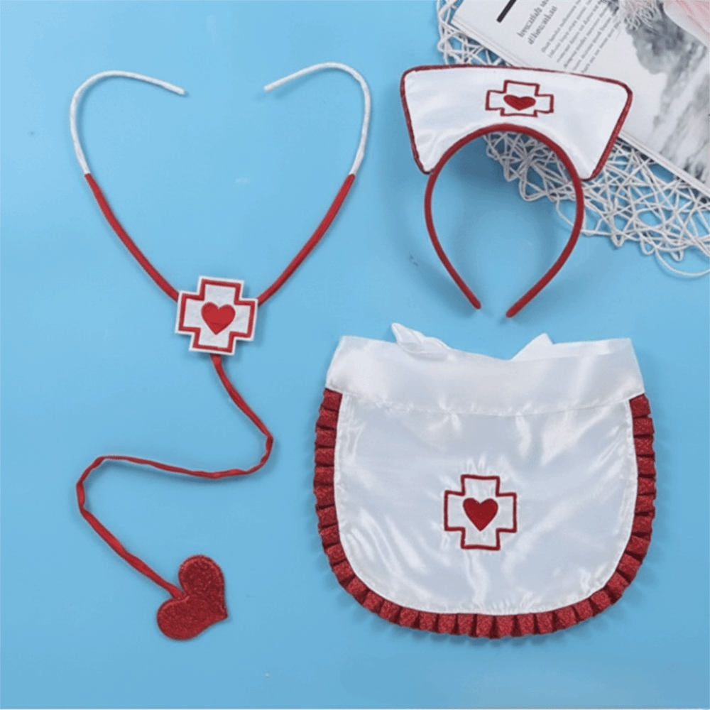 Women Accessories Store - Cadılar Bayramı Hemşire Kostümü Aksesuarları Fırfırlı