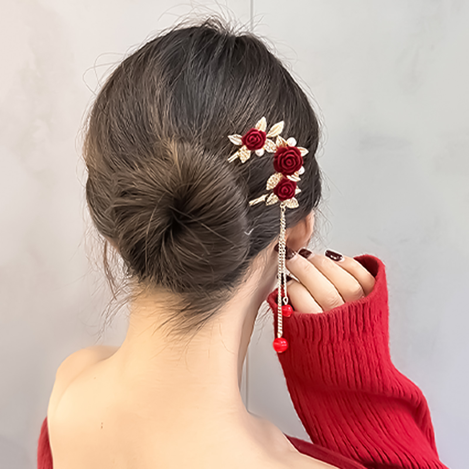 Çin tarzı gül çiçek saç tokası - Women Accessories For Hand incelemesi ve fiyatı