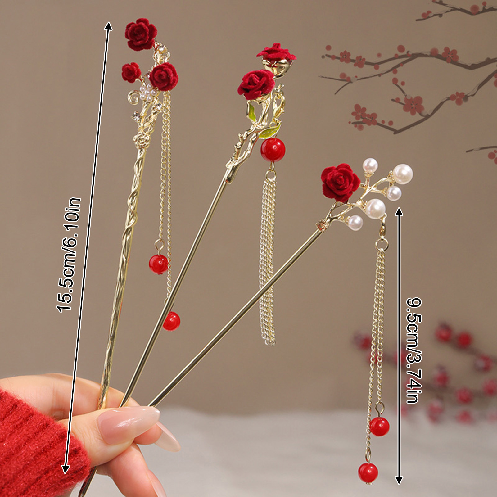 Çin tarzı gül çiçek saç tokası - Women Accessories For Hand incelemesi ve fiyatı