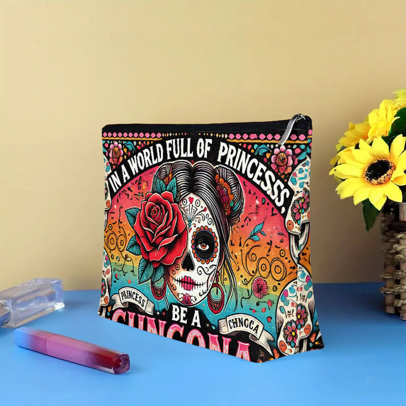 Bir çiçek ve kuru kafa desenli - Women Accessories Pouch incelemesi ve fiyatı